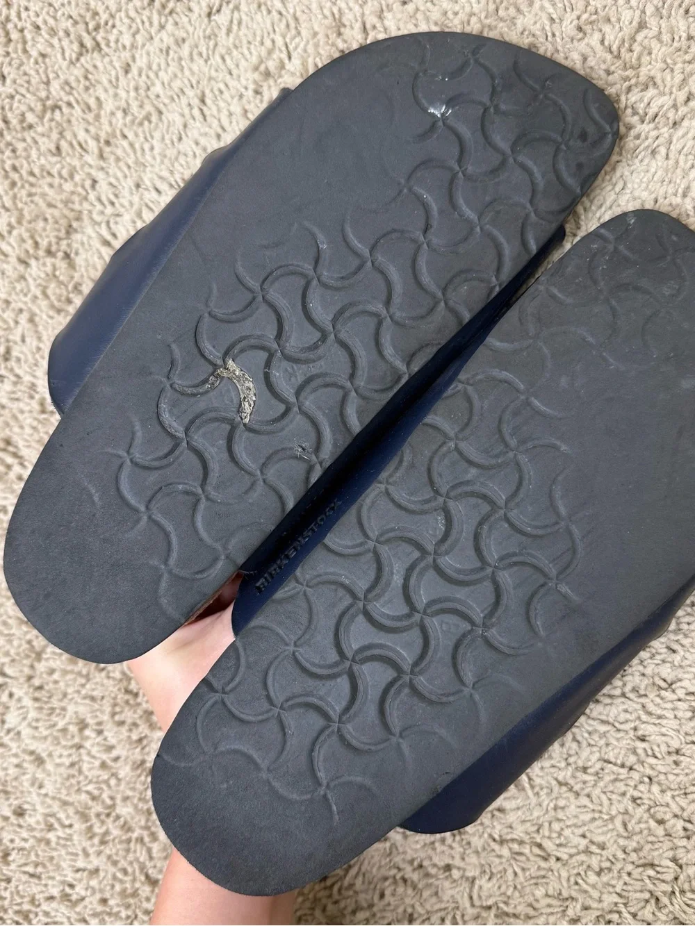 Birkenstock Navy Blue Triple-Strap Sandals
